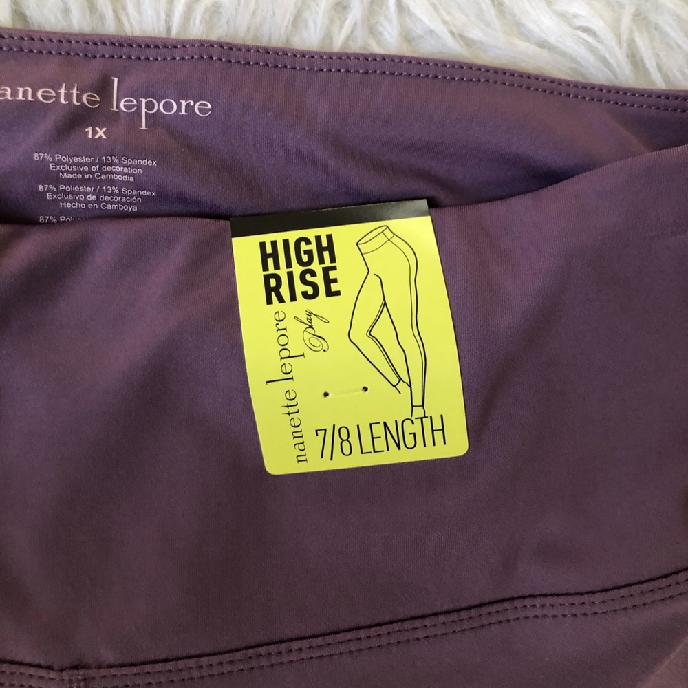 Nanette Lepore purple high rise leggings, size 1X - Picture 4 of 10